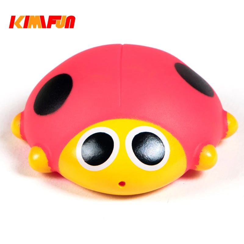 

KIMIFUN 1Pcs Big Size Red Beetles Cute Soft Rubber Float Squeeze Sound Baby Wash Bath Toys Play Animals Toys Kids Bath Toys