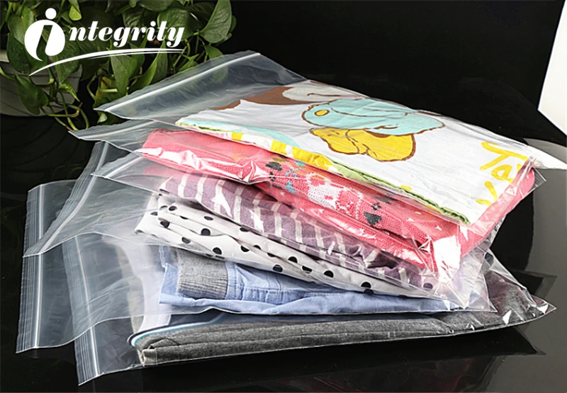 INTEGRITY1000pcs большой размер многоразовая застежка прозрачный поли водонепроницаемый пластиковый пакет для упаковки прозрачный самозапечатывающийся мешок для хранения