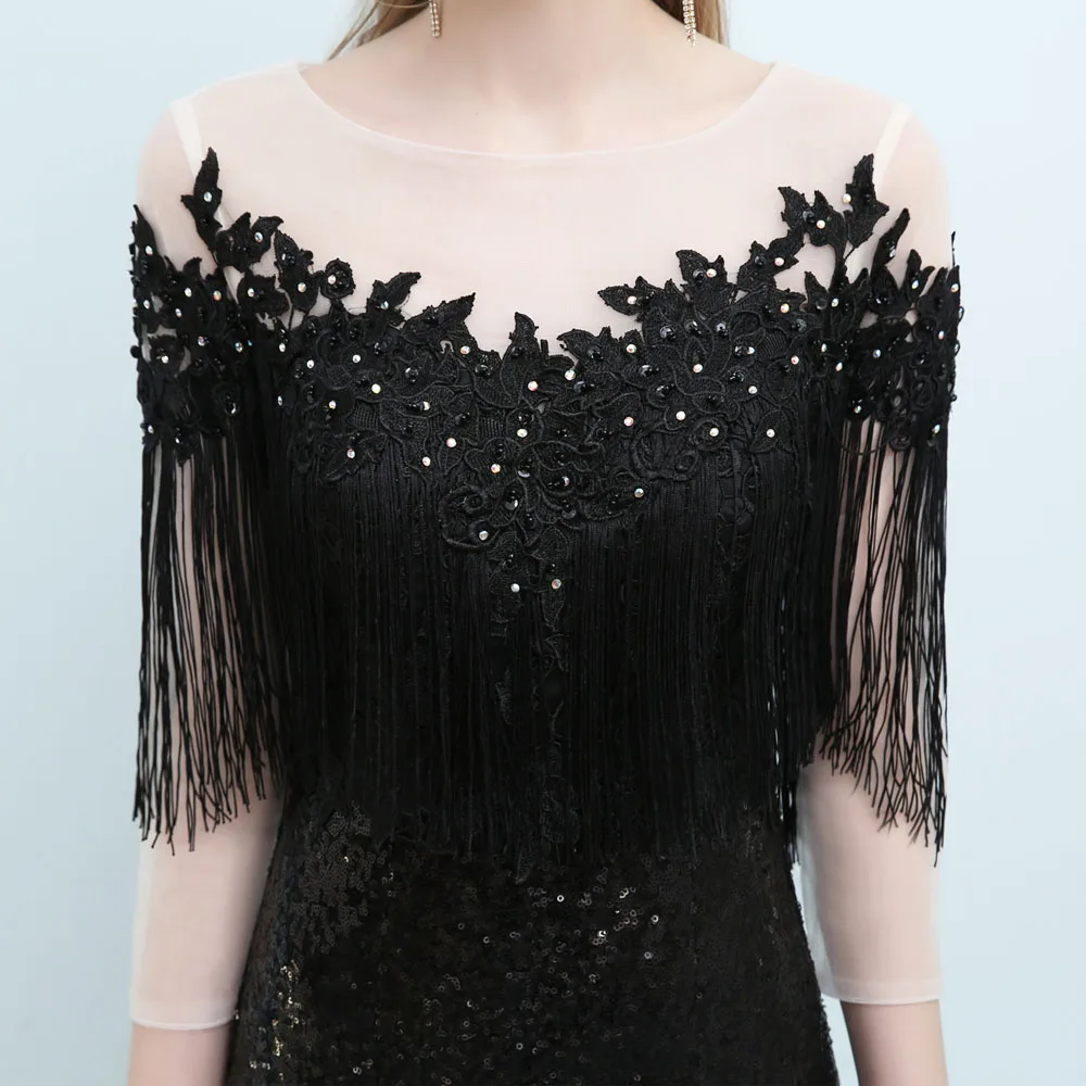 Элегантное Вечернее Платье vestido de festa 2018 длинное черное платье длина до пола три