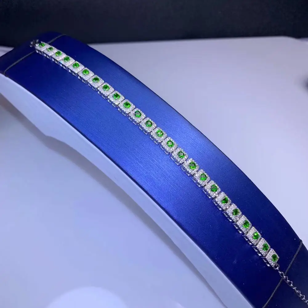 elegant clear green diopside gemstone bracelet women silver jewelry natural gem cost effective 925 sterling gift | Украшения и