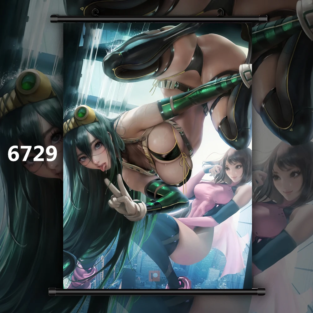 6729 Boku no My Hero Academy Asui Tsuyu Аниме Манга настенный плакат свиток B - Цвет: 6729