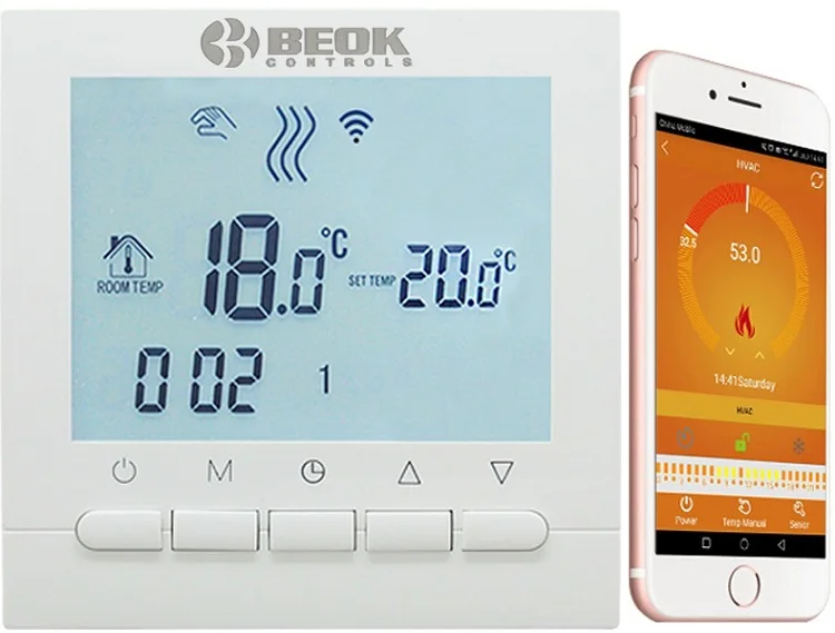 Белый BEOK BOT-313 WI-FI газовый котел отопления термостат синий и белый AC220V WI-FI Температура регулятор для котлов Еженедельный программируемый - Цвет: Белый