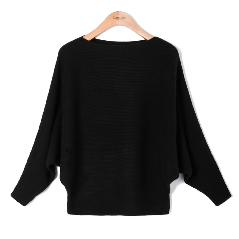 Pull Femme весна-осень высокое качество чистый норковый кашемир вырез лодочкой рукав