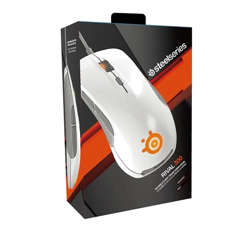 RIVAL 300 White Оригинальная игровая мышь SteelSeries Rival 300 Rival 300 S, USB Проводная оптическая мышь 7200 dpi для FPS RTS MMO Gamer - Цвет: RIVAL 300 White