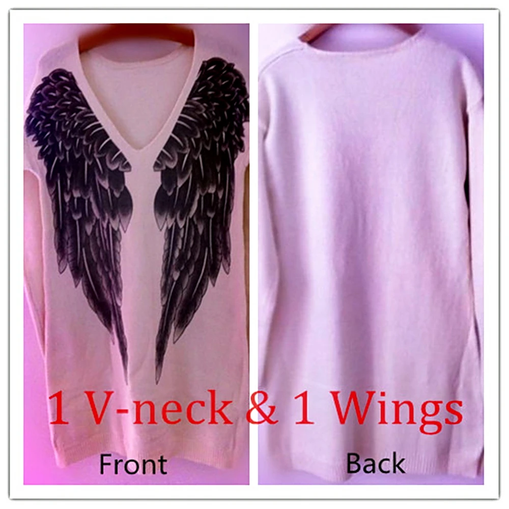 RUGOD 2019 женские свитера и пуловеры крылья ангела v-образный вырез длинный рукав