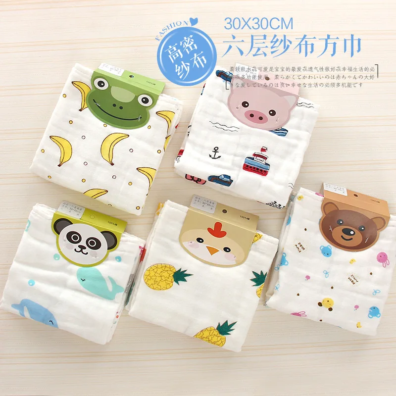 2 шт./компл. чистый хлопок Марлевое квадратное полотенце с высокой плотностью для