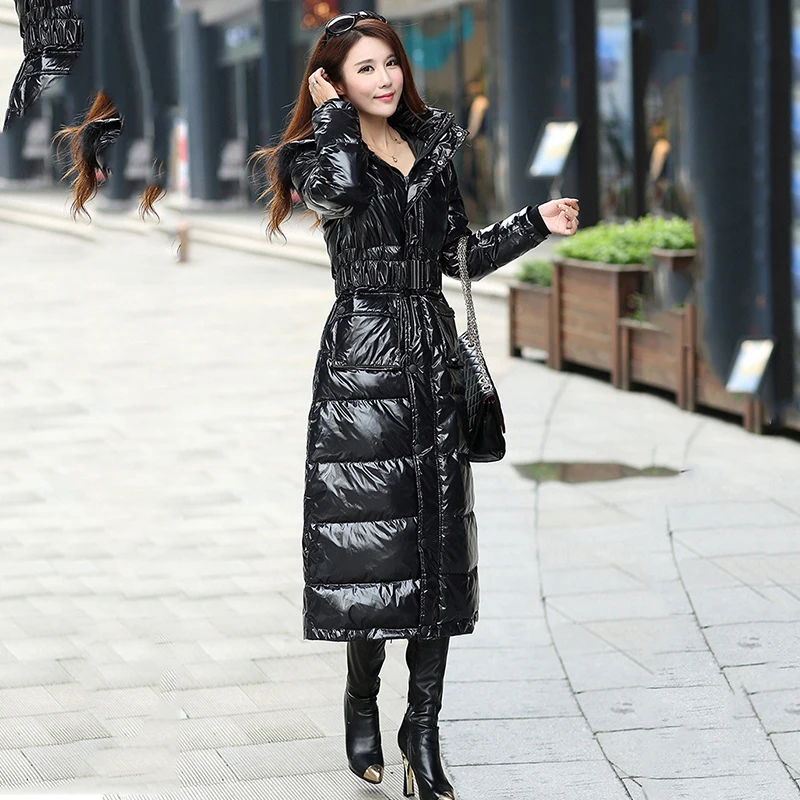 2018 новый зимний длинный пуховик Wowmen с большим меховой капюшон воротник вниз