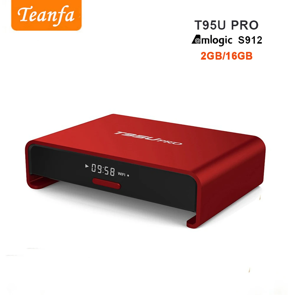 Teanfa T95U PRO Android 6 0 ТВ Box Amlogic S912 Octa core 4 K плеер Оперативная память 2 Гб Встроенная 16
