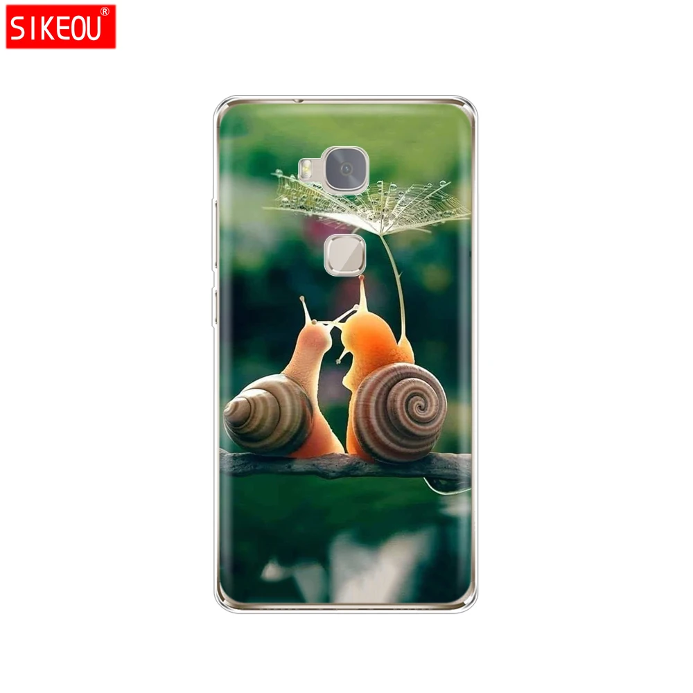 12055 Чехол для телефона huawei honor 5X, Мягкий ТПУ силиконовый чехол на заднюю панель 360, полностью защитный прозрачный чехол с цветочным принтом - Цвет: 12055