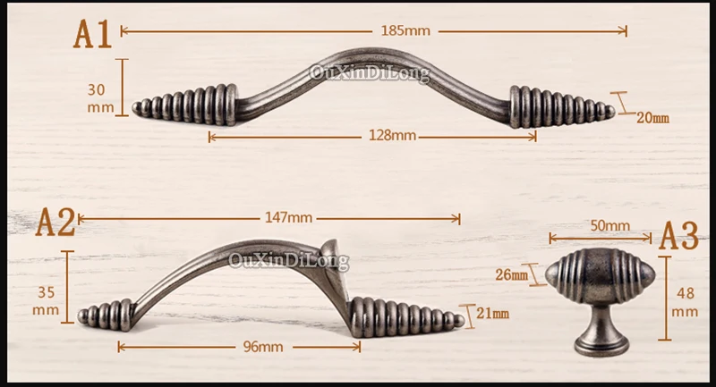 

Retro Vintage 2PCS European Antique Kitchen Cabinet Pulls Handles Cupboard Wardrobe Drawer Shoe Cabinet Door Handles and Knobs