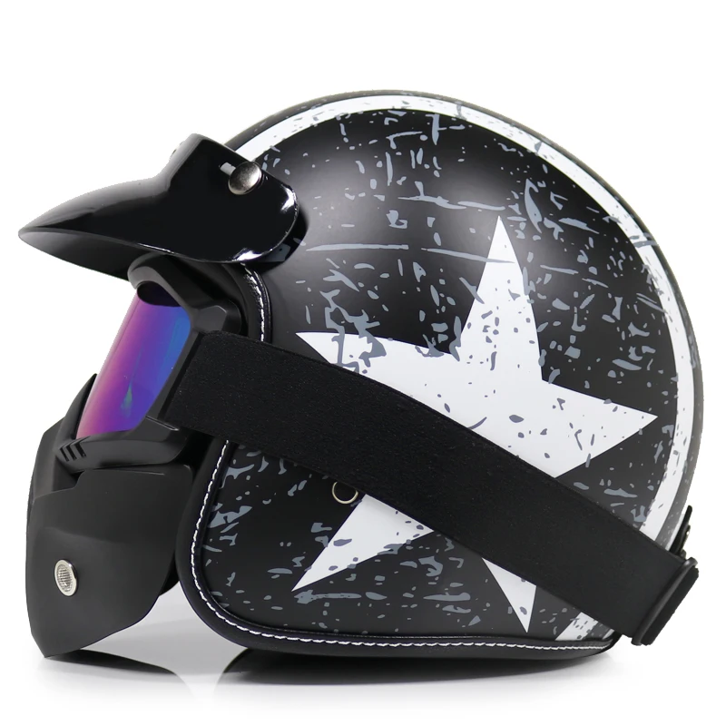 Новая мода мотоциклетный шлем 3/4 лицо Ретро Casco Motocicleta Capacete шлем|Шлемы| |