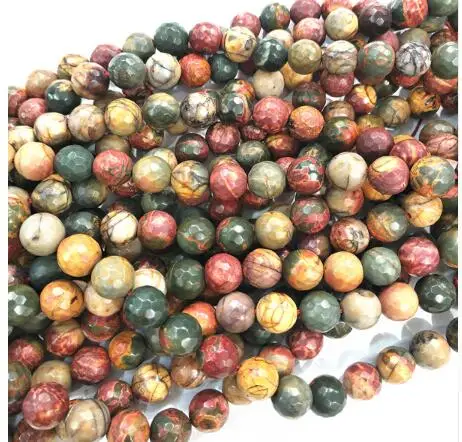 Круглые Бусины Из граненого камня Пикасо аксессуары для мужских браслетов 4 мм 6 8