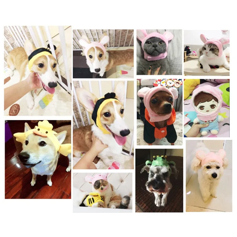 Милые Мультяшные собаки кошки шляпы аксессуары колпачки животные дизайн теплая