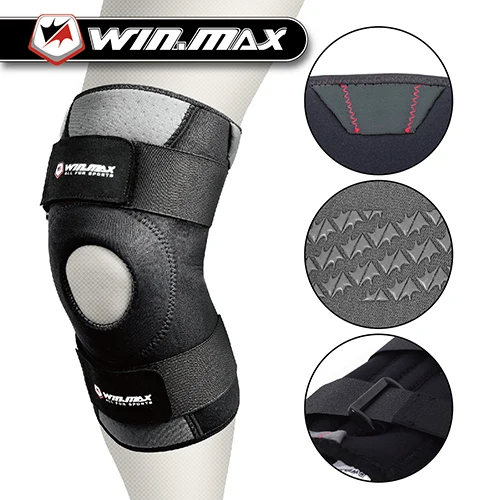 WINMAX эластичный неопрен с открытым коленом регулируемая, баскетбольная наколенник Soutien Joelheira наколенники
