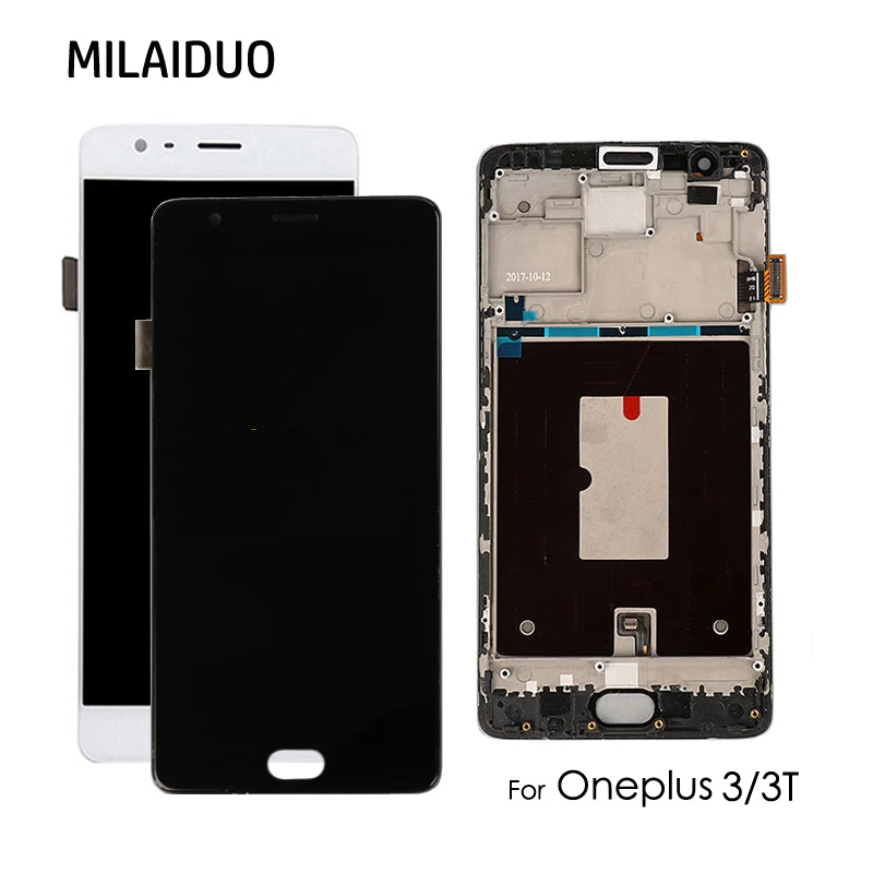 

TFT/AMOLED для Oneplus 3 LCD A3010 A3003 A3000, ЖК-дисплей, сенсорный экран, дигитайзер для Oneplus 3T, сменный ЖК-дисплей в сборе
