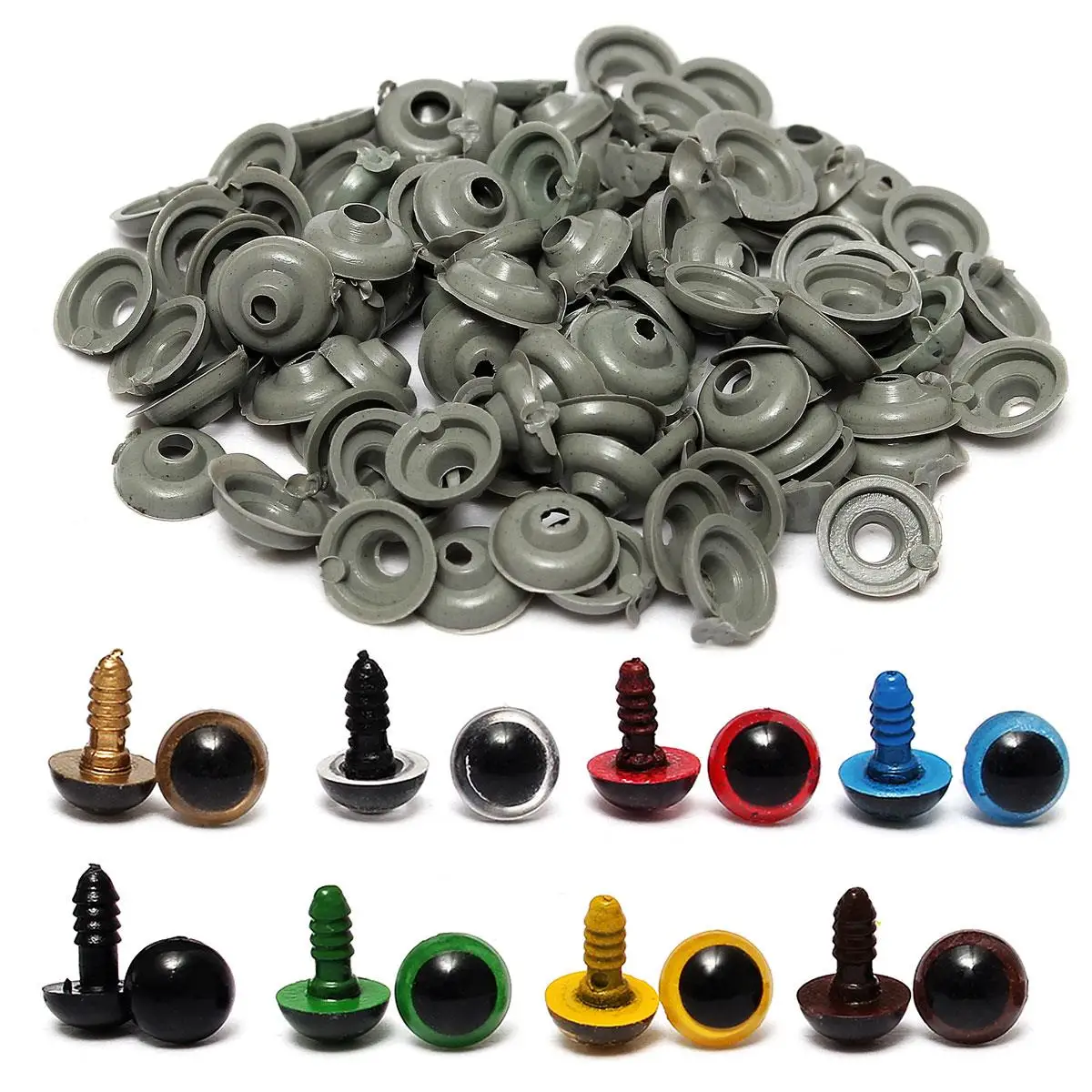 80 пар 12 мм 8 цветов в ассортименте пластиковые безопасные глаза для медведя Тедди