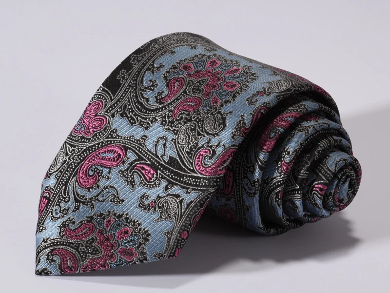 TF2006B8 синий розовый цветочный узор Пейсли 3 4 &quotШелковые партии Свадьба Gravata