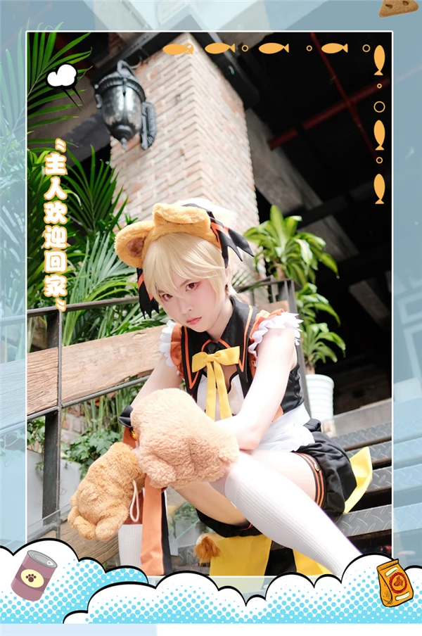 Аниме горничной Кофейня Bakugou костюм кацуки для косплея костюм кошки платье горничной