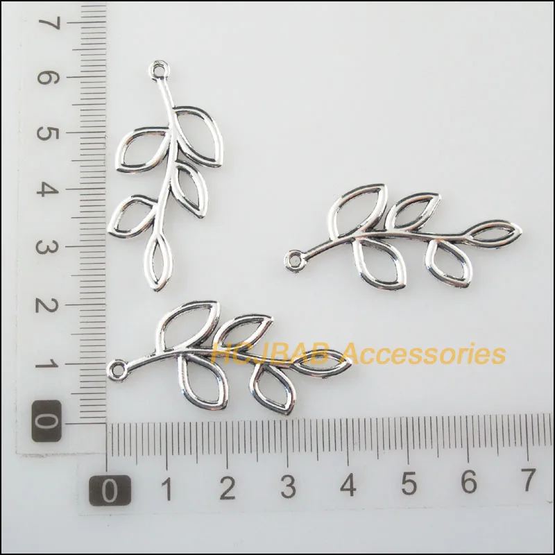 12 шт. Тибетский серебристый цвет подвески в форме листьев X 41 мм | Украшения и