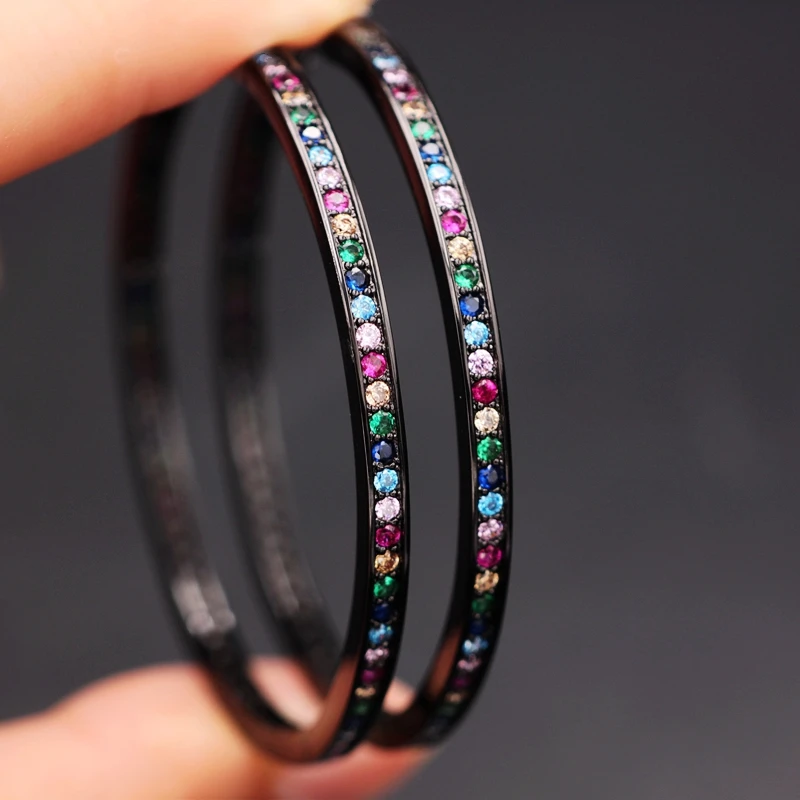 Многоцветные большие круглые серьги-кольца для женщин цветные серьги с