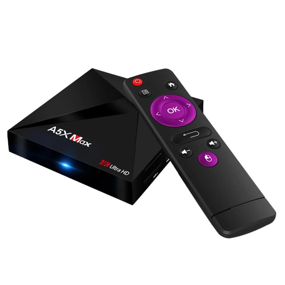 4 ГБ 32 Android 9 0 TV BOX Smart A5X Max RK3328 четырехъядерный 2 4G WiFi BT4.0 UHD 100M HD 4K медиаплеер Google play