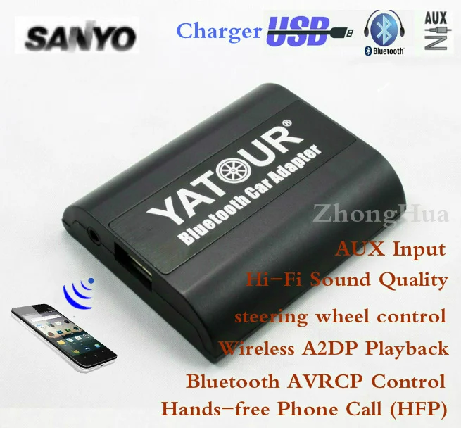 

Yatour YT-BTA Bluetooth Hands-free Phone Call Car Adapter for Sanyo Ford Fiesta upports A2DP HFP AVRCP Wireless Playback
