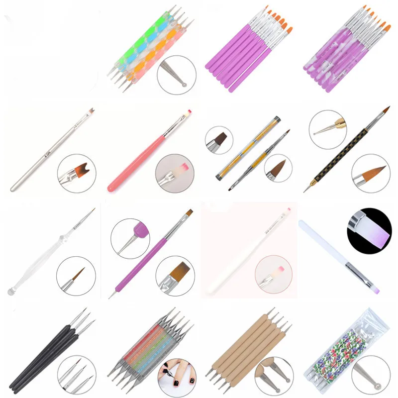 

21 Different Styles DIY Nail Art Acrylic UV Gel Design Brush Painting Drawing Pen Tips Tools Kit (X01-21)