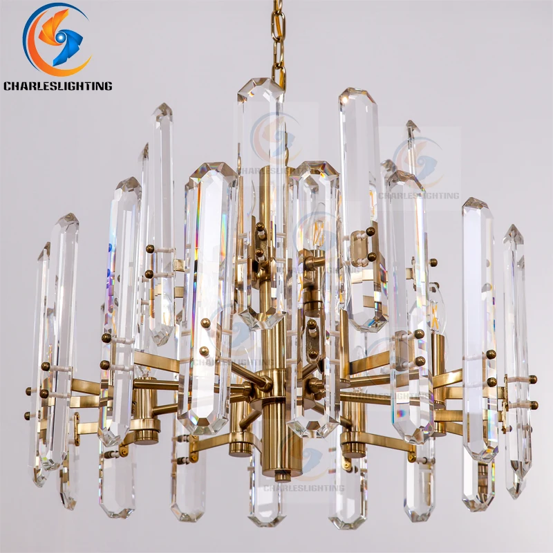 Charles Lighting brief дизайн хрустальные люстры современный светодиодный светильник золото kristal kroonluchter гостиная
