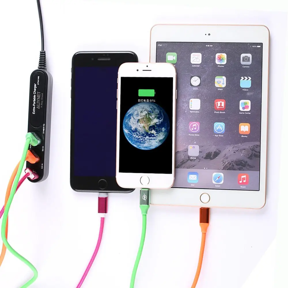Мульти USB зарядное устройство очень портативный 3 USB порт адаптер питания для IPhone IPad серии Galaxy и других устройств-черный