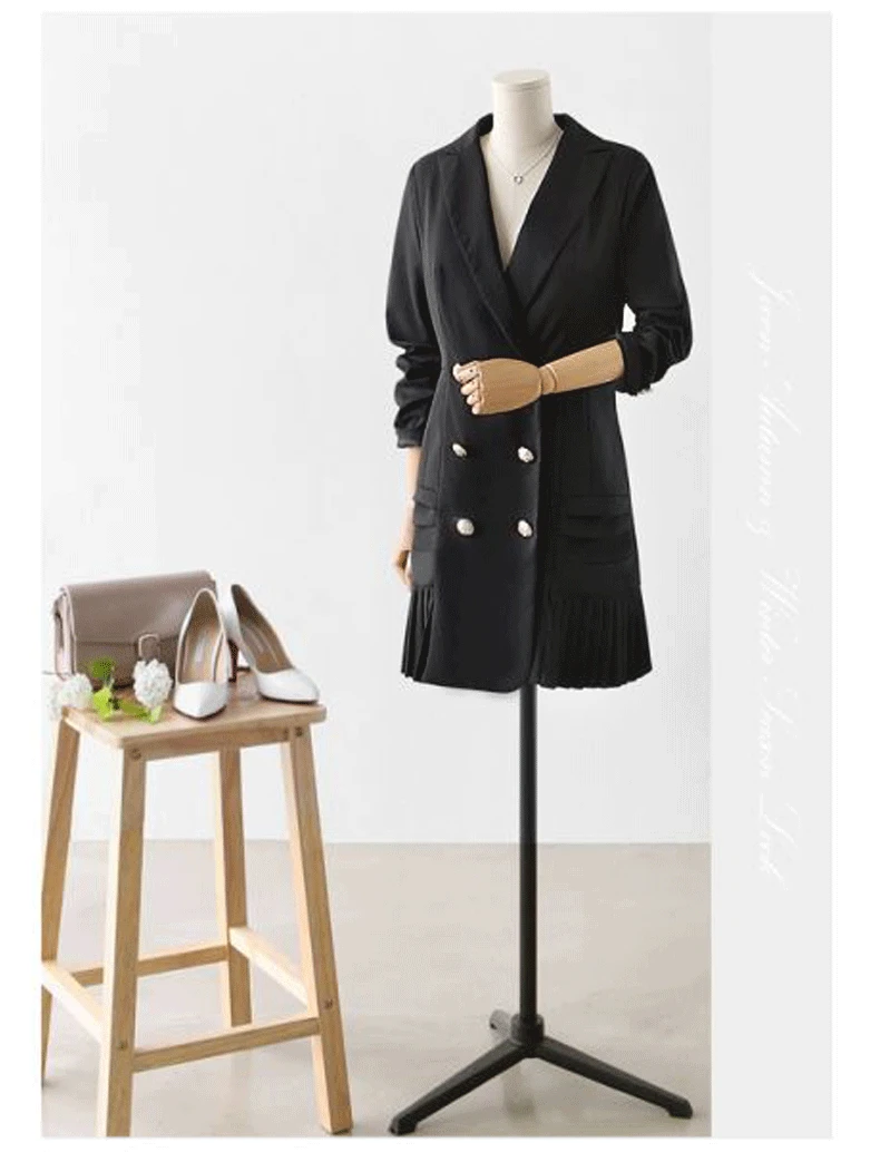 Женское двубортное платье-Блейзер черное платье розового цвета размера плюс