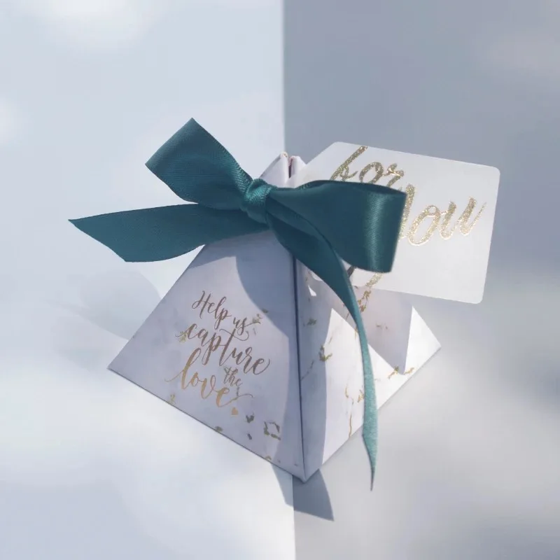 50 шт. треугольная пирамида мраморный стиль коробка конфет с