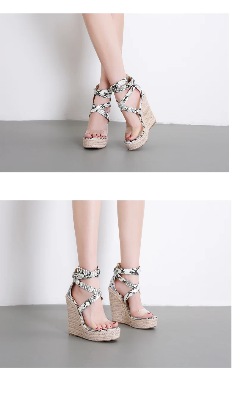 Eilyken New Serpentine Women Summer Platform Sandals Open Toe High Heels Wedge Casual Ankle Buckle strap Shoes Plus Size 35-42
