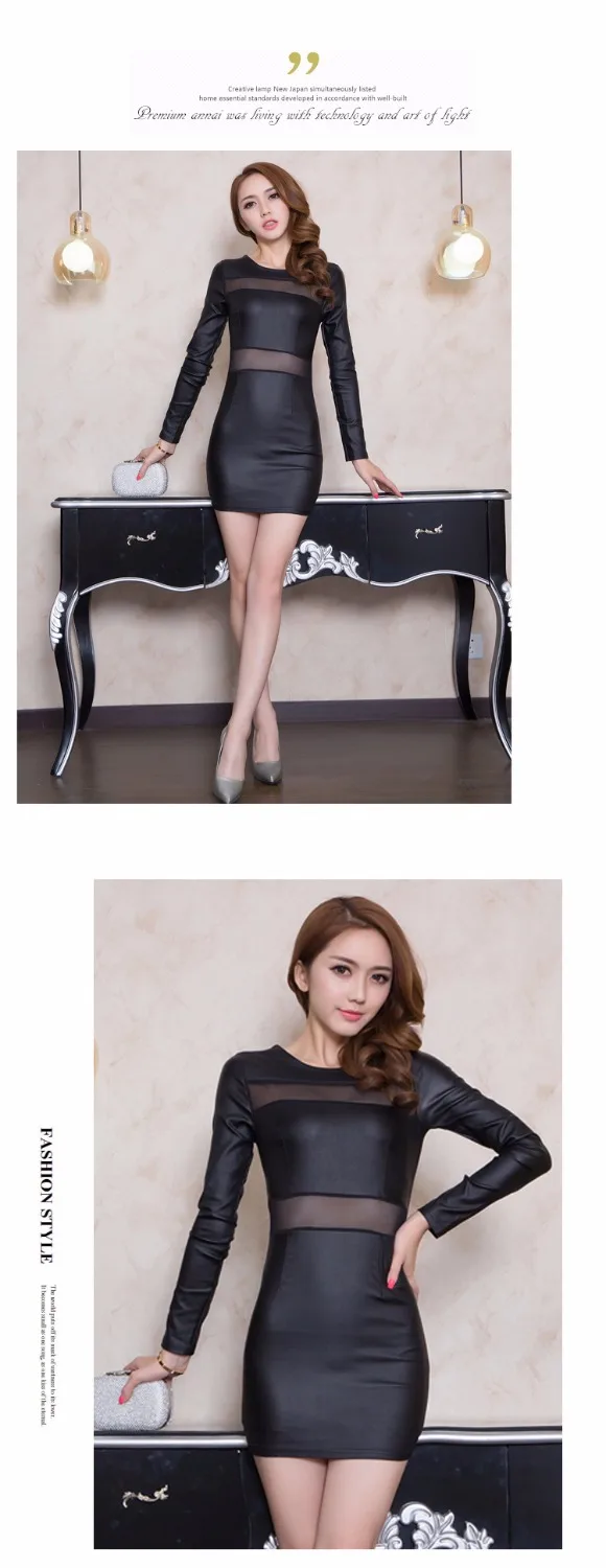 2017 сексуальное облегающее зимнее платье с длинным рукавом | Женская одежда