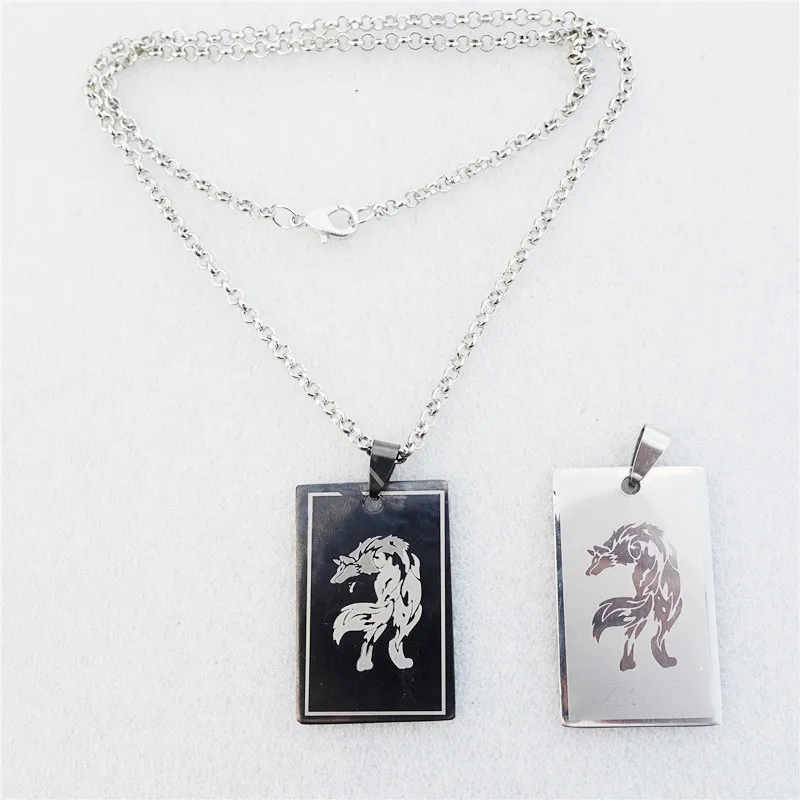 

Square Tag Pendant Stainless Steel Wolf Necklace Fashion Man Personality Jewelry