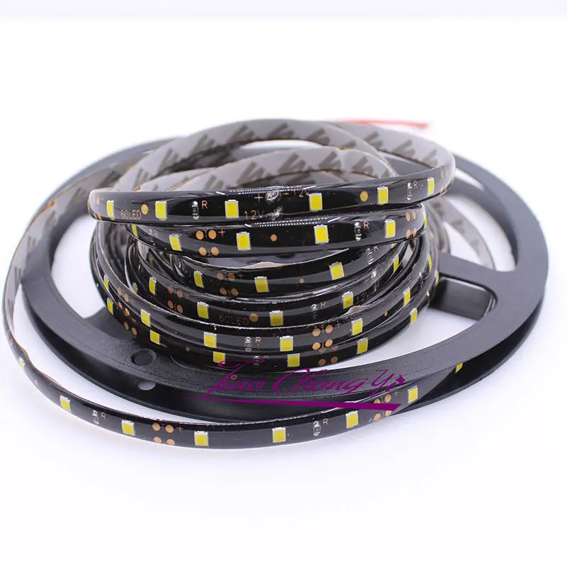 5 м 2835 Светодиодный s теплый белый гибкая светодиодная лента 12 В черная печатная