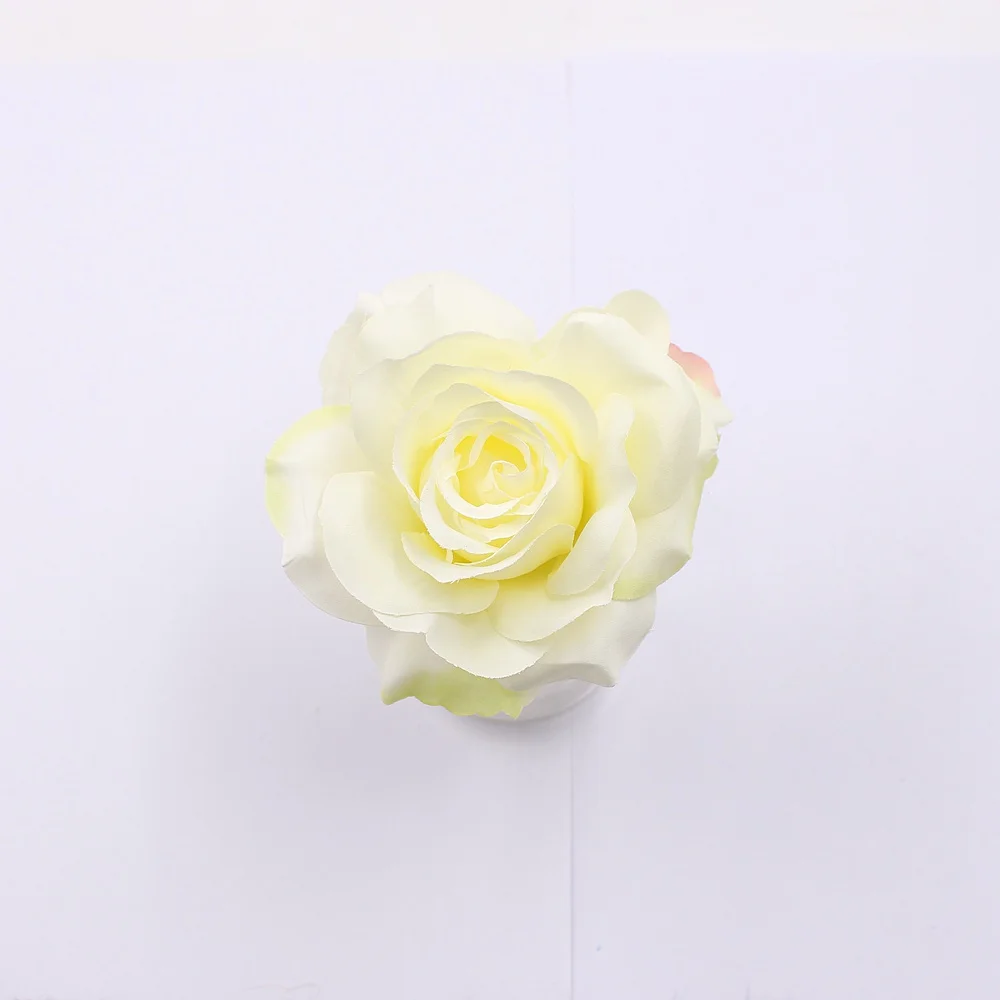 milk white 3 шт. 10 см высокое качество искусственный цветок Шелковый цветок розы свадебное украшение дома DIY ВЕНОК клип художественное ремесло цветок - Цвет: milk white