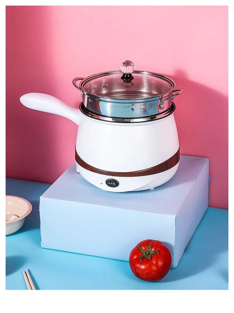 110V/220V Mini Multifunctional Electric Cooking Pot Machine Single/Double Layer Available Rice Cooker Steamed Non-stick coating