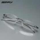 Мужские и женские очки для чтения Seemfly, ультралегкие очки без оправы для дальнозоркости TR90, очки против усталости, от 1,0 до 4,0
