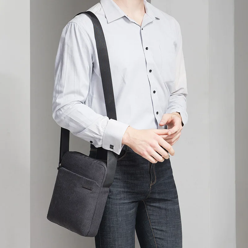 Мужская Холщовая Сумка-Кроссбоди TINYAT повседневная водонепроницаемая сумка на