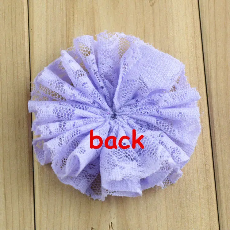 100 шт./лот Новые товары 3 дюйма искусственные однотонные кружевные цветы с плоской