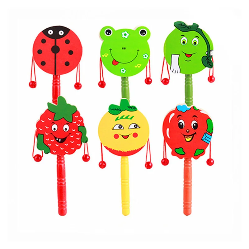 Традиционная игрушка для раннего детства деревянная погремушка с героями