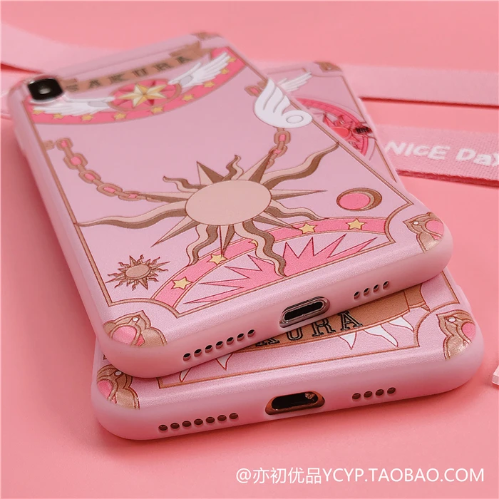Чехол для iphone XR XS Max Cardcaptor Sakura+ пленка для экрана из закаленного стекла для iphone X XS 7 8 plus 6 S plus+ ремни