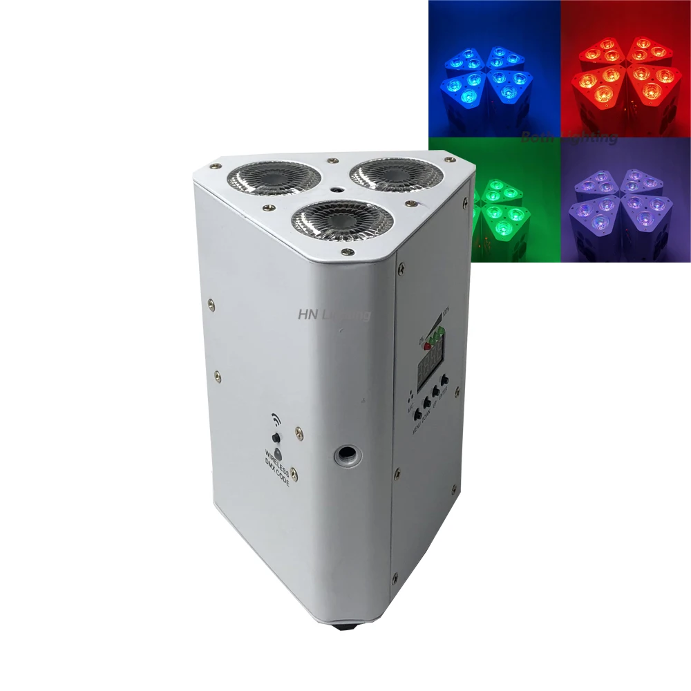 6pcs 3*18W RGBWAUV Battery powered IR remote Wedge par DJ uplight led Wireless uplighting|Эффект освещения сцены| |