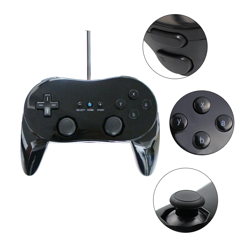 Новый классический двойной аналоговый проводной игровой контроллер Pro для Wii Remote