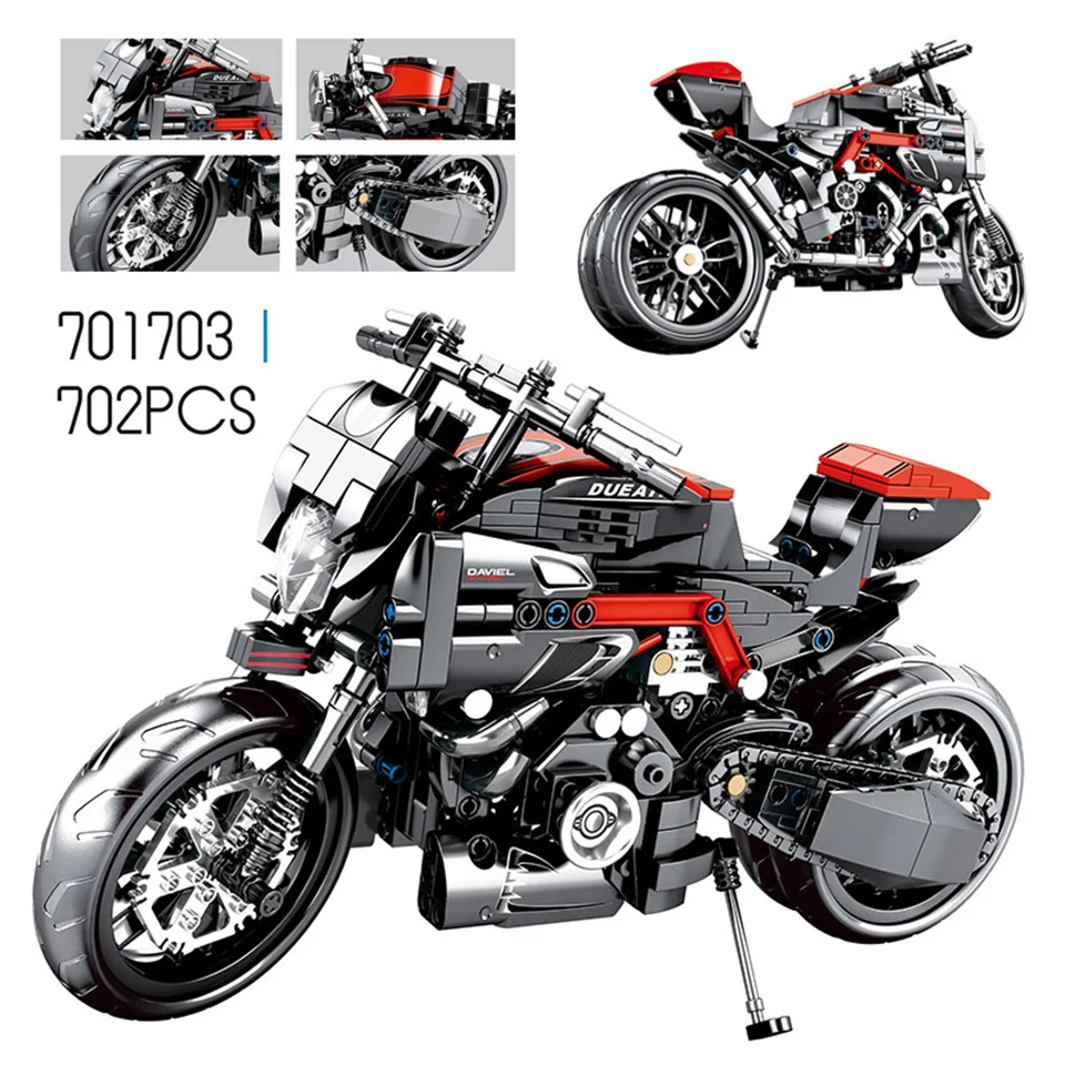 Technic Series 701703 мотоцикл Совместимые модели Ducating набор Yamahaes строительные блоки