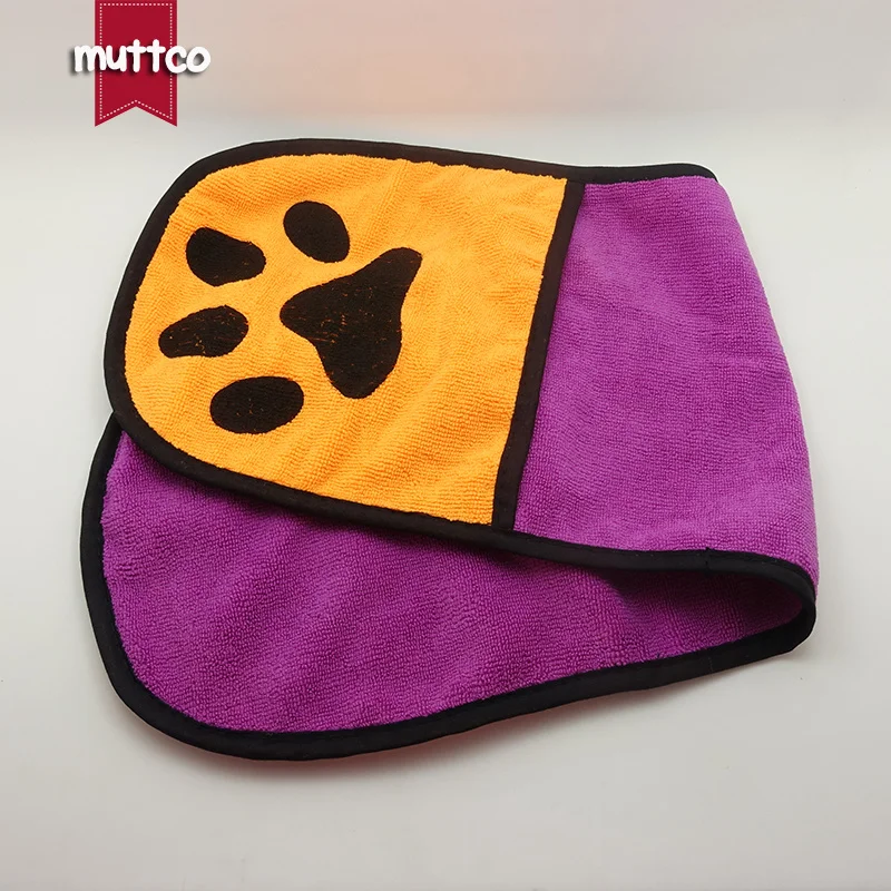 wholesale dog towel footprint pure color pet bath 3 colors |
