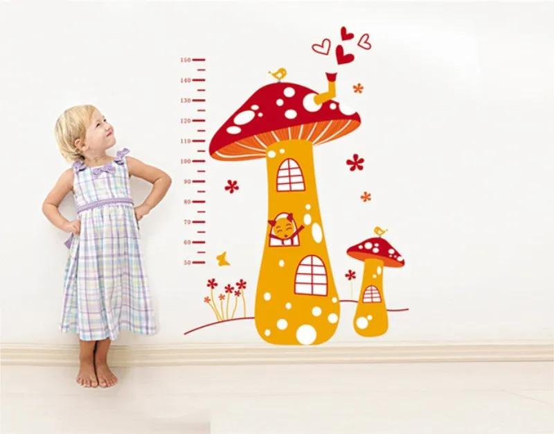 Мультфильм гриб дом Высота наклейки на стену детская комната Детский сад Школа