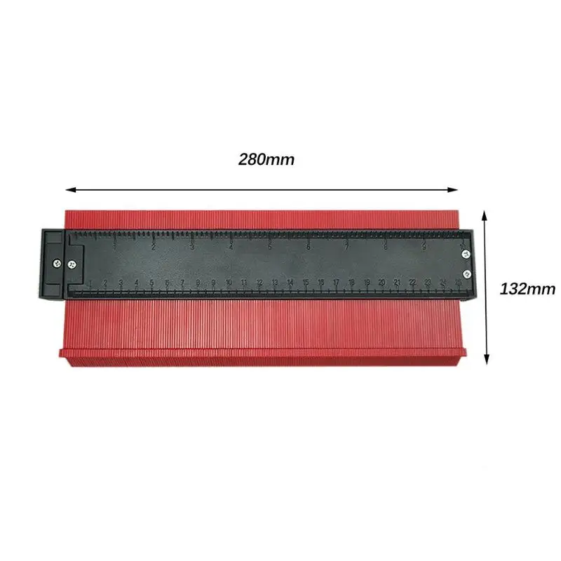 10 INCH RED L 5/6/10 дюймов Пластик профиль копия датчик контура калибровочного инструмента Дубликатор duplo и Плитки Стандартный Дерево Лазерная маркировочная инструмент в клеточку измерены в ненатянутом контура метр - Цвет: 10 INCH RED L