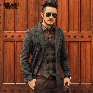 Повседневный мужской блейзер, деловой приталенный костюм, Homme, пиджак, мужской шерстяной пиджак, Блейзер, hombres ocasionales, F196