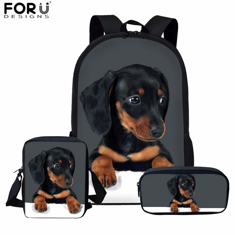 L5498CEK FORUDESIGNS/Забавный такса печатных школьный подростковый рюкзак для девочек мальчиков Детский Школьный набор Mochilas 16 дюймов дети Rugzak - Цвет: L5498CEK
